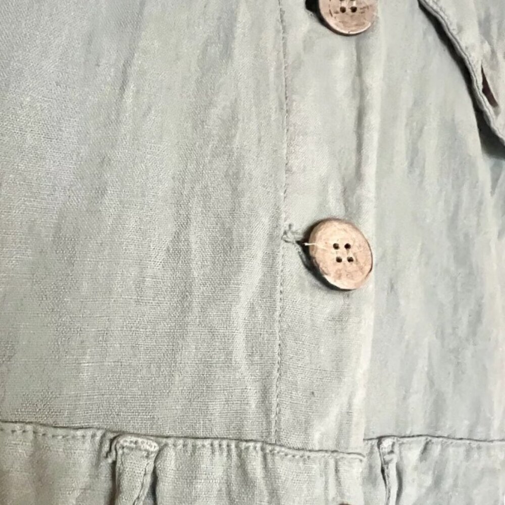 ZARA Green Khaki Linen Blend Short Sleeve Jumpsuit  SIZE S 8200/708/506 - Picture 8 of 9
